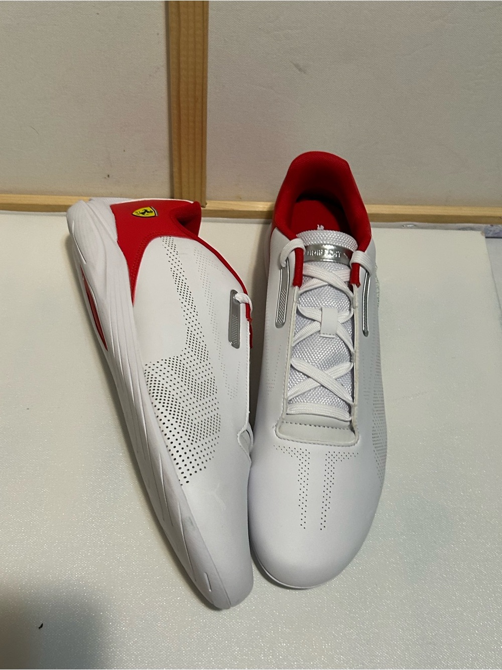 Puma White & Red Men’s Motorsport-Inspired Sneaker